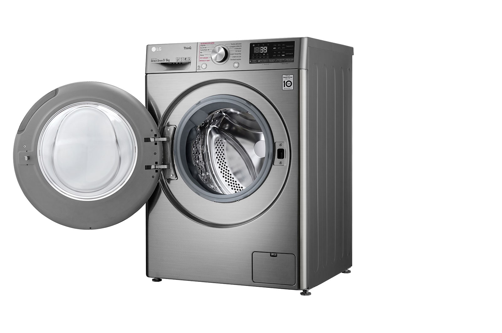 LG Máquina de lavar e secar roupa LG F4DV7009S2S, 9/6 kg, eficiência energética A/E, 1400 r.p.m., AI DD™, Steam™, TurboWash360™, EcoHybrid™, inox, F4DV7009S2S