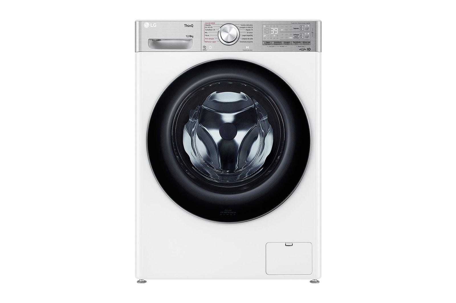 LG Máquina de lavar e secar roupa LG F4DV9512P2W, 12/8 kg, eficiência energética A/E, 1400 r.p.m., AI DD™, Steam+™, TurboWash360™, ezDispense™, EcoHybrid™, branco, F4DV9512P2W