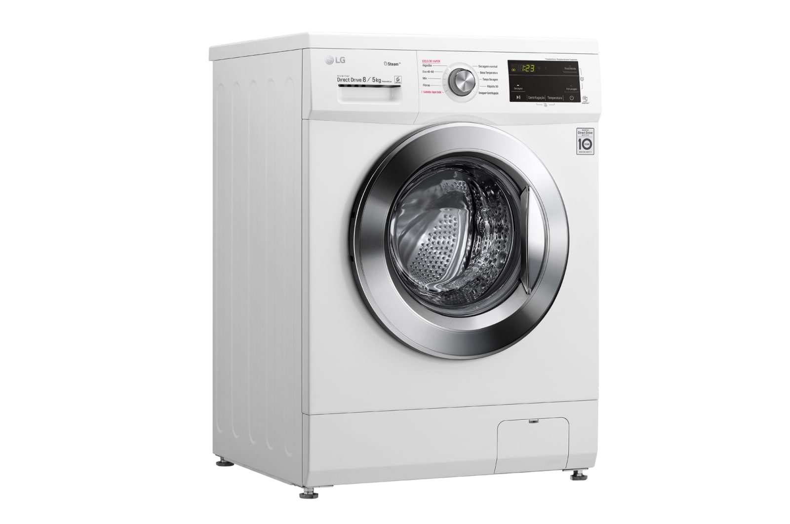 LG Máquina de lavar e secar roupa LG F4J3TG5WD, 8/5 kg, eficiência energética D/E, 1400 r.p.m., Inverter Direct Drive™, Steam™, branco, F4J3TG5WD