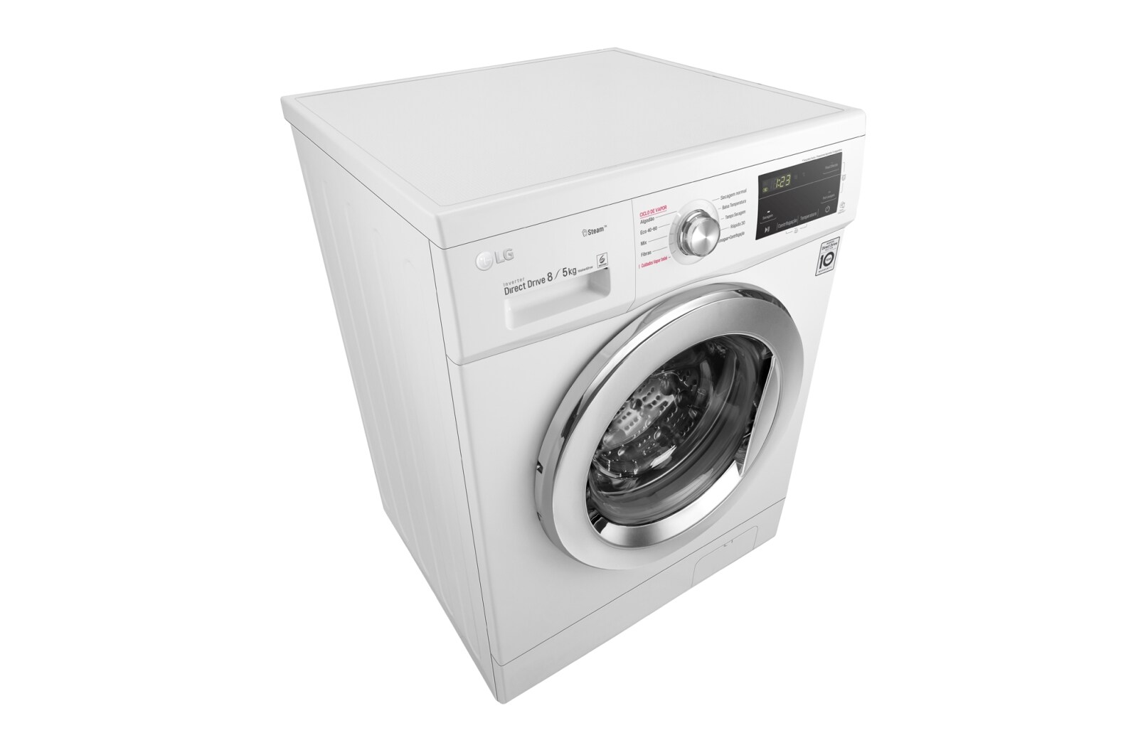 LG Máquina de lavar e secar roupa LG F4J3TG5WD, 8/5 kg, eficiência energética D/E, 1400 r.p.m., Inverter Direct Drive™, Steam™, branco, F4J3TG5WD