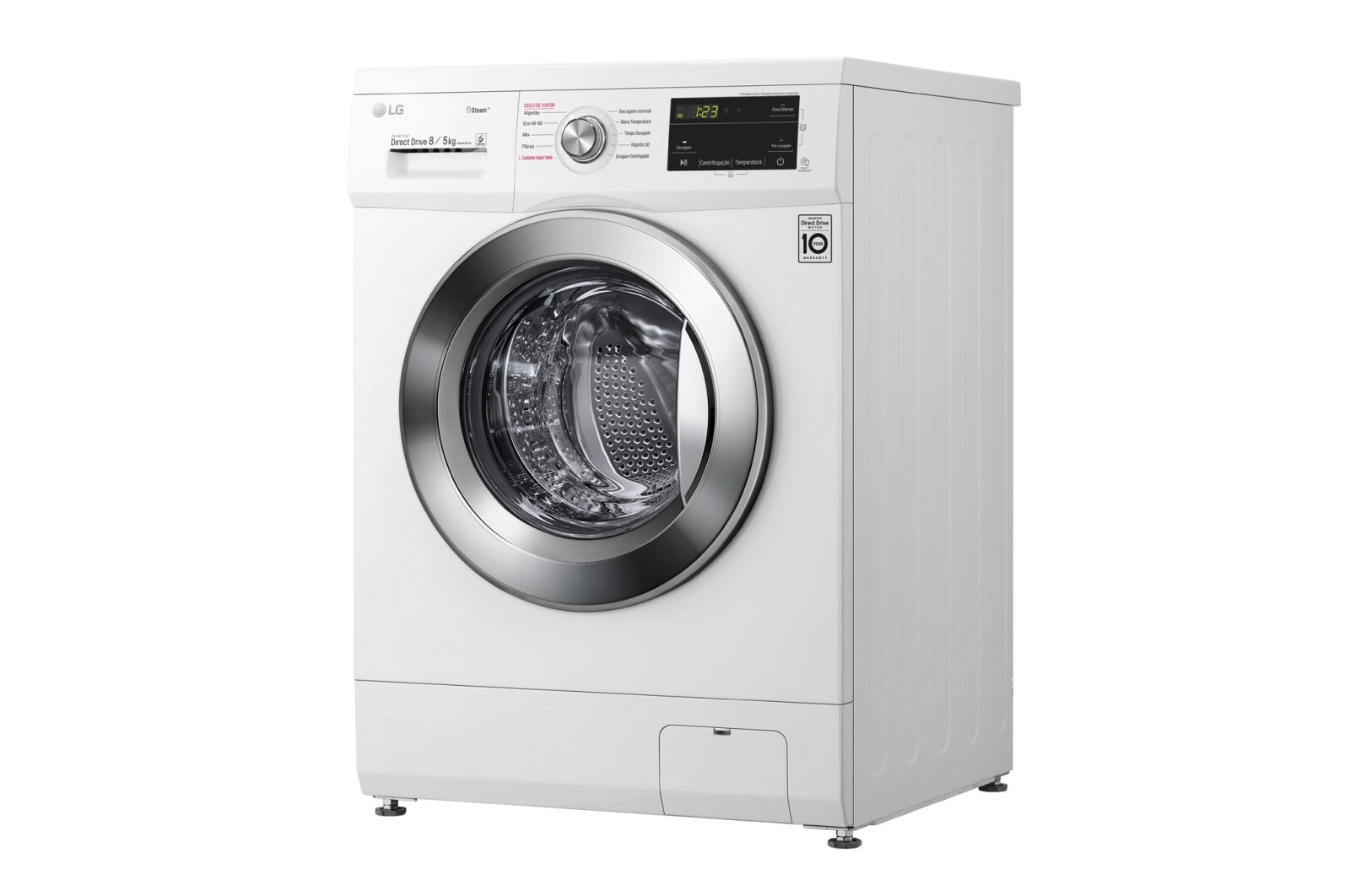 LG Máquina de lavar e secar roupa LG F4J3TG5WD, 8/5 kg, eficiência energética D/E, 1400 r.p.m., Inverter Direct Drive™, Steam™, branco, F4J3TG5WD