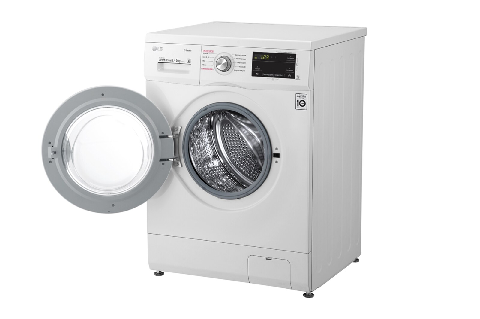 LG Máquina de lavar e secar roupa LG F4J3TG5WD, 8/5 kg, eficiência energética D/E, 1400 r.p.m., Inverter Direct Drive™, Steam™, branco, F4J3TG5WD