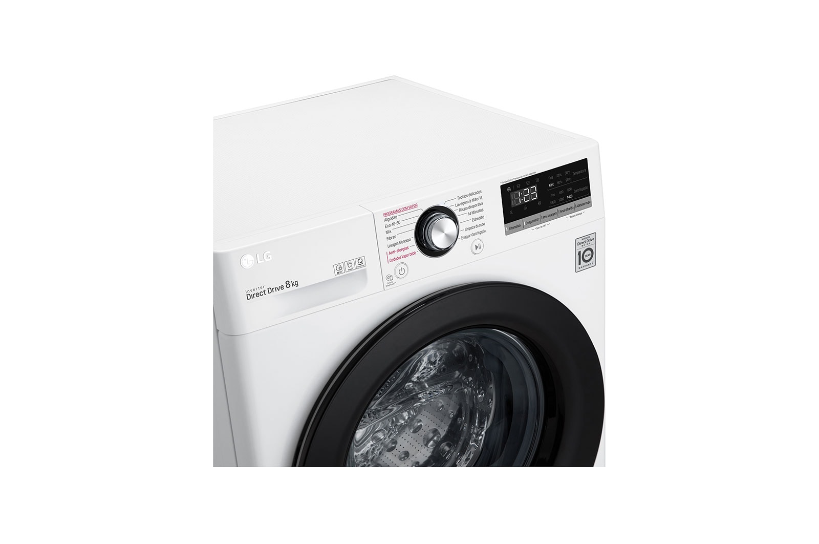 LG Máquina de lavar roupa LG F4WV3008S6W, 8 kg, eficiência energética C, 1400 r.p.m., AI DD™, Steam™, branco, F4WV3008S6W