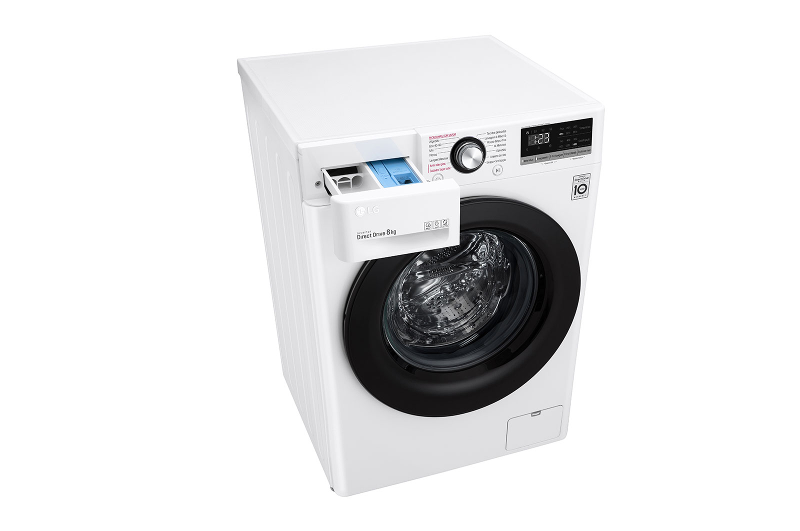 LG Máquina de lavar roupa LG F4WV3008S6W, 8 kg, eficiência energética C, 1400 r.p.m., AI DD™, Steam™, branco, F4WV3008S6W