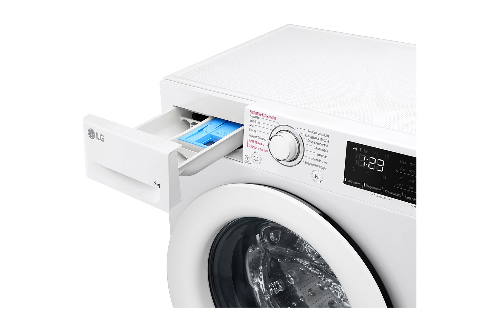 LG Máquina de lavar roupa LG F4WV3009S3W, 9 kg, eficiência energética B, 1400 r.p.m., AI DD™, Steam™, branco, F4WV3009S3W