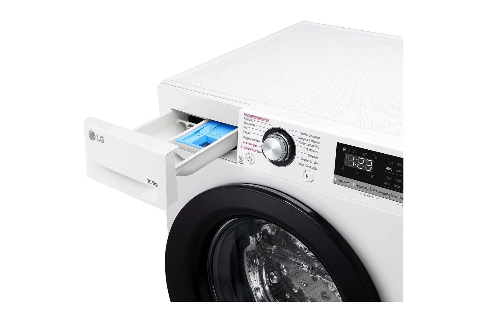 LG Máquina de lavar roupa LG F4WV3010S6W, 10,5 kg, eficiência energética B, 1400 r.p.m., AI DD™, Steam™, branco, F4WV3010S6W