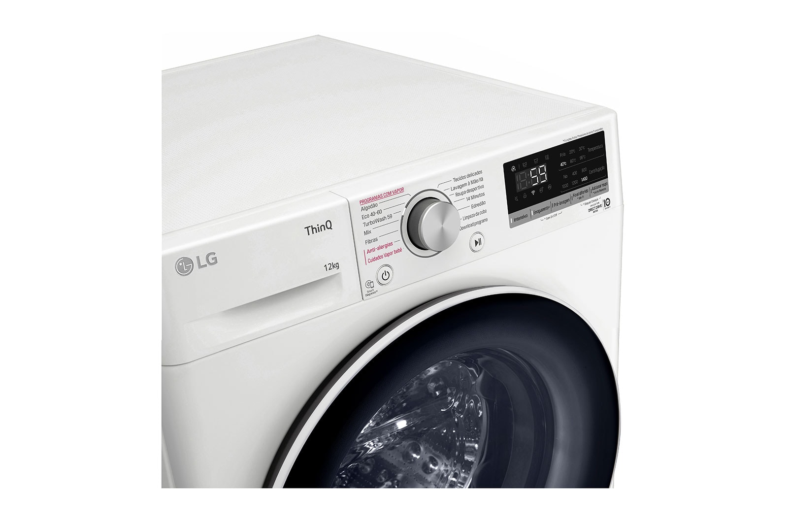 LG Máquina de lavar roupa LG F4WV5012S0W, 12 kg, eficiência energética B, 1400 r.p.m., AI DD™, Steam™, TurboWash™, branco, F4WV5012S0W