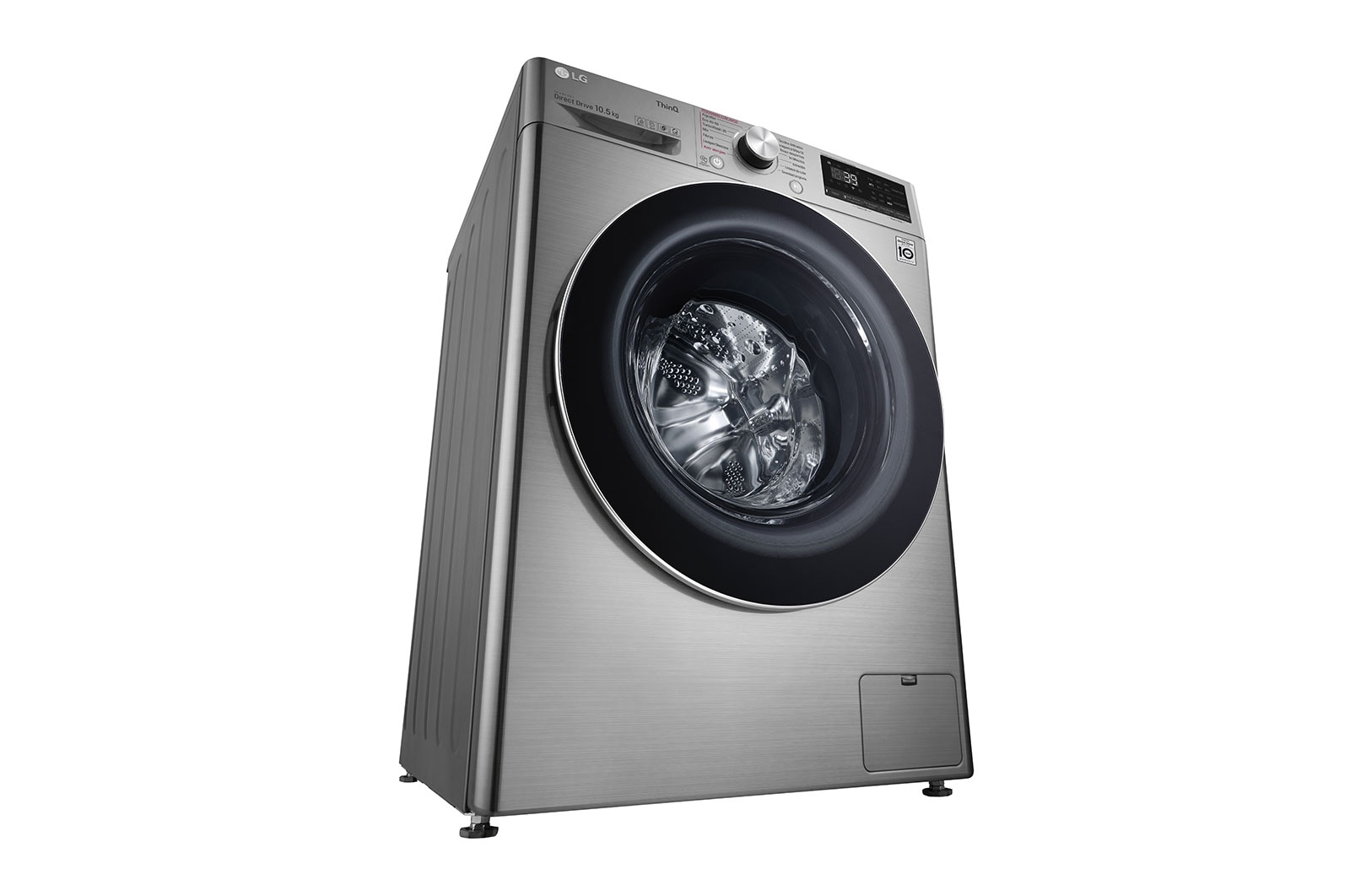 LG Máquina de lavar roupa LG F4WV7010S2S, 10,5 kg, eficiência energética A, 1400 r.p.m., AI DD™, Steam™, TurboWash360™, inox, F4WV7010S2S