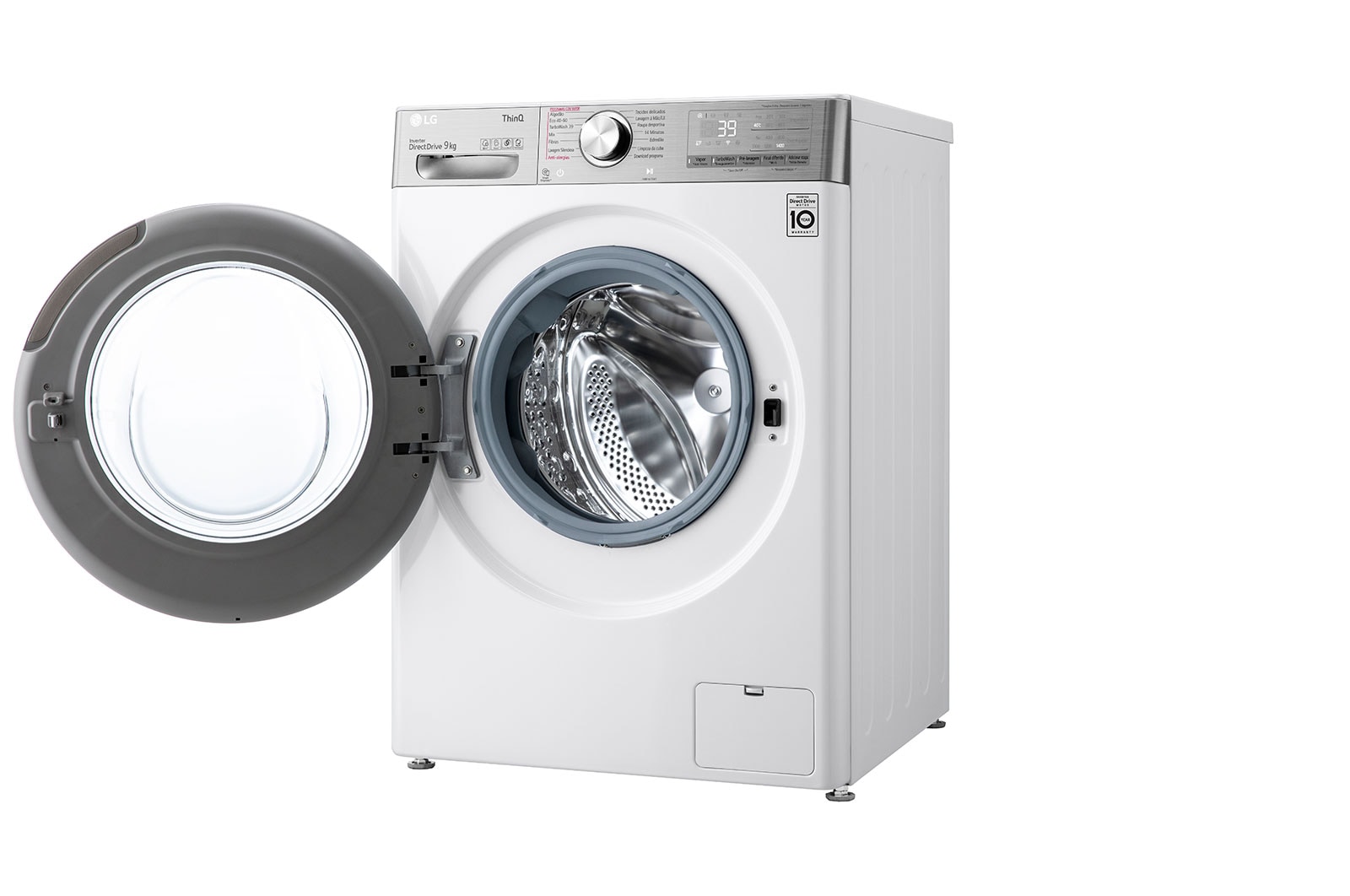 LG Máquina de lavar roupa LG F4WV9009P2W, 9 kg, eficiência energética A, 1400 r.p.m., AI DD™, Steam+™, TurboWash360™, branco, F4WV9009P2W