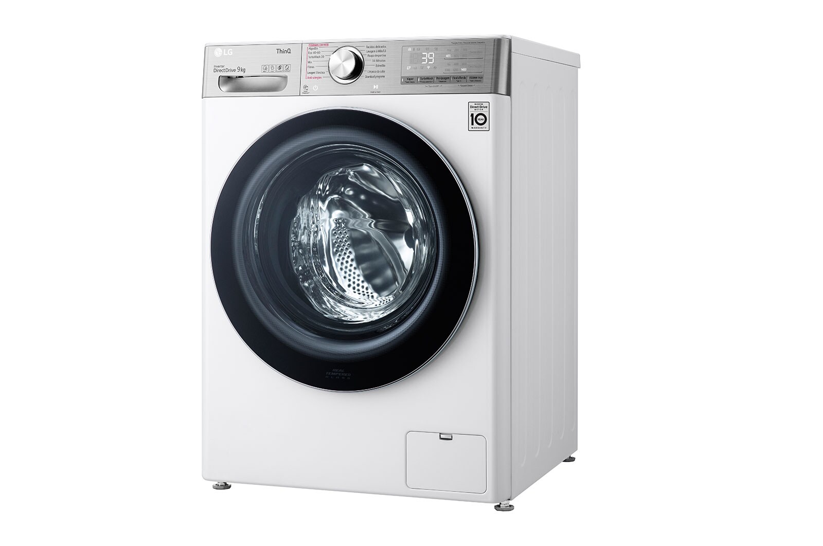 LG Máquina de lavar roupa LG F4WV9009P2W, 9 kg, eficiência energética A, 1400 r.p.m., AI DD™, Steam+™, TurboWash360™, branco, F4WV9009P2W