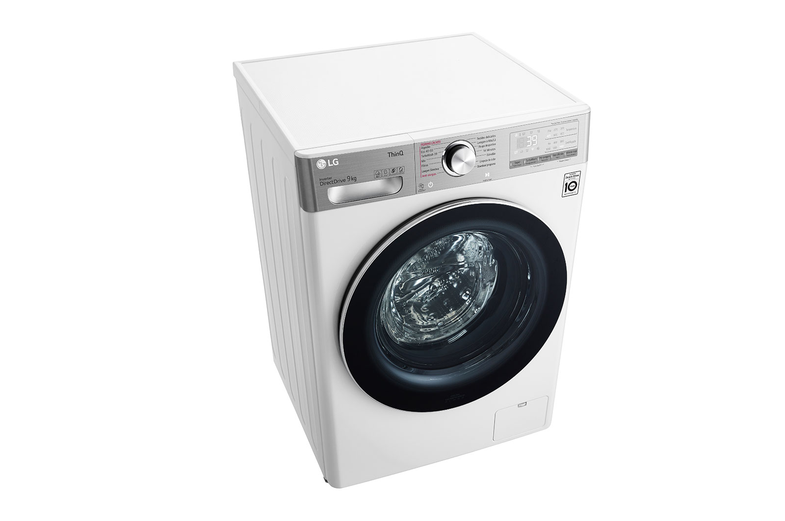 LG Máquina de lavar roupa LG F4WV9009P2W, 9 kg, eficiência energética A, 1400 r.p.m., AI DD™, Steam+™, TurboWash360™, branco, F4WV9009P2W