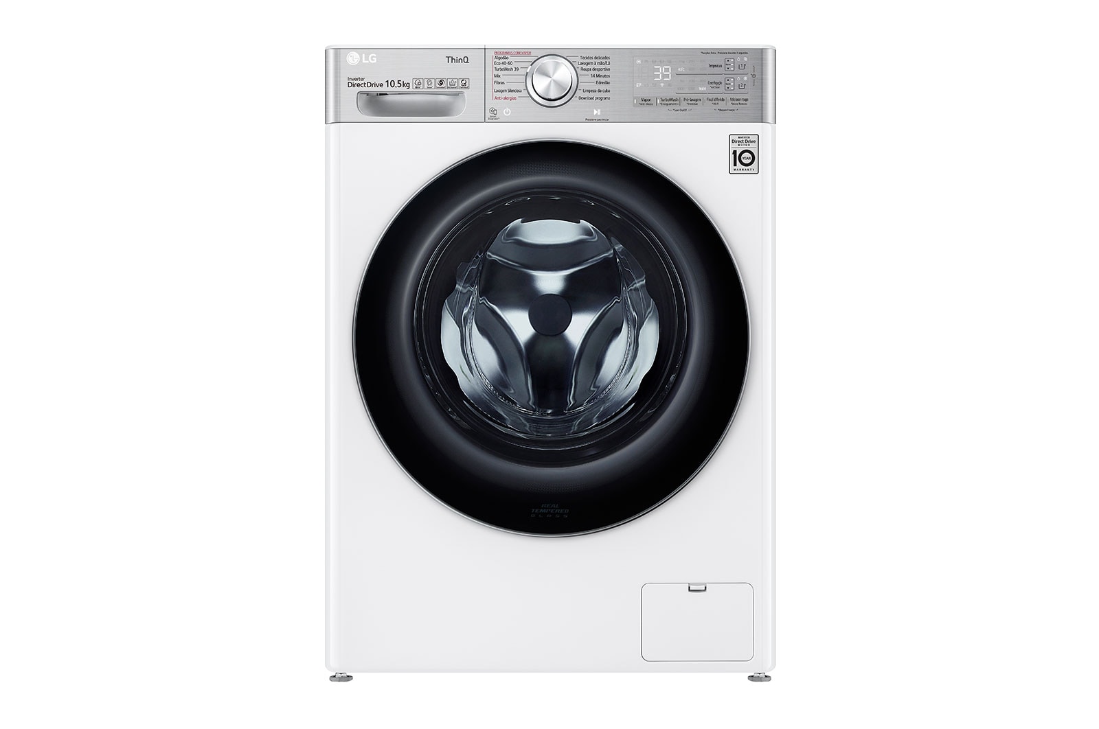 LG Máquina de lavar roupa LG F6WV9510P2W, 10,5 kg, eficiência energética A, 1600 r.p.m., AI DD™, Steam+™, TurboWash360™, ezDispense™, branco, F6WV9510P2W