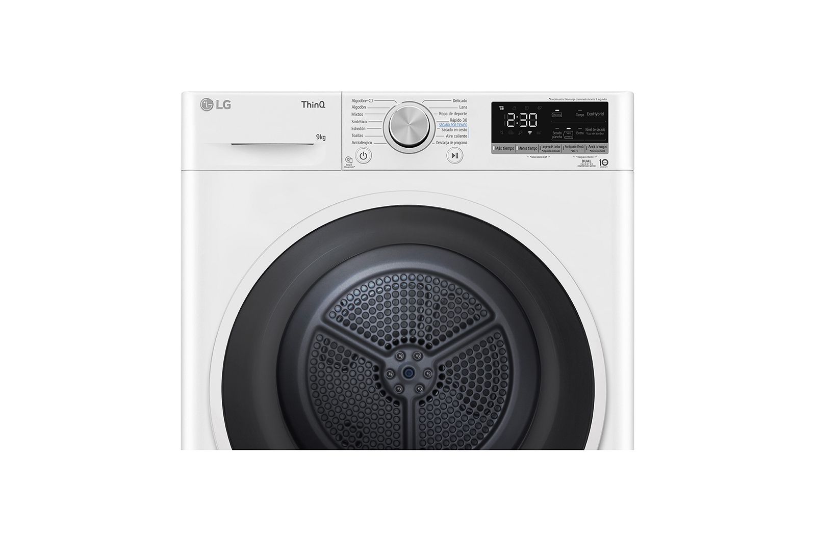 LG Máquina de secar roupa | 9 kg | Dual Inverter Heat Pump™ | Etiqueta energética A++ | EcoHybrid™ | Limpeza automática condensador, RH90V5AV6N