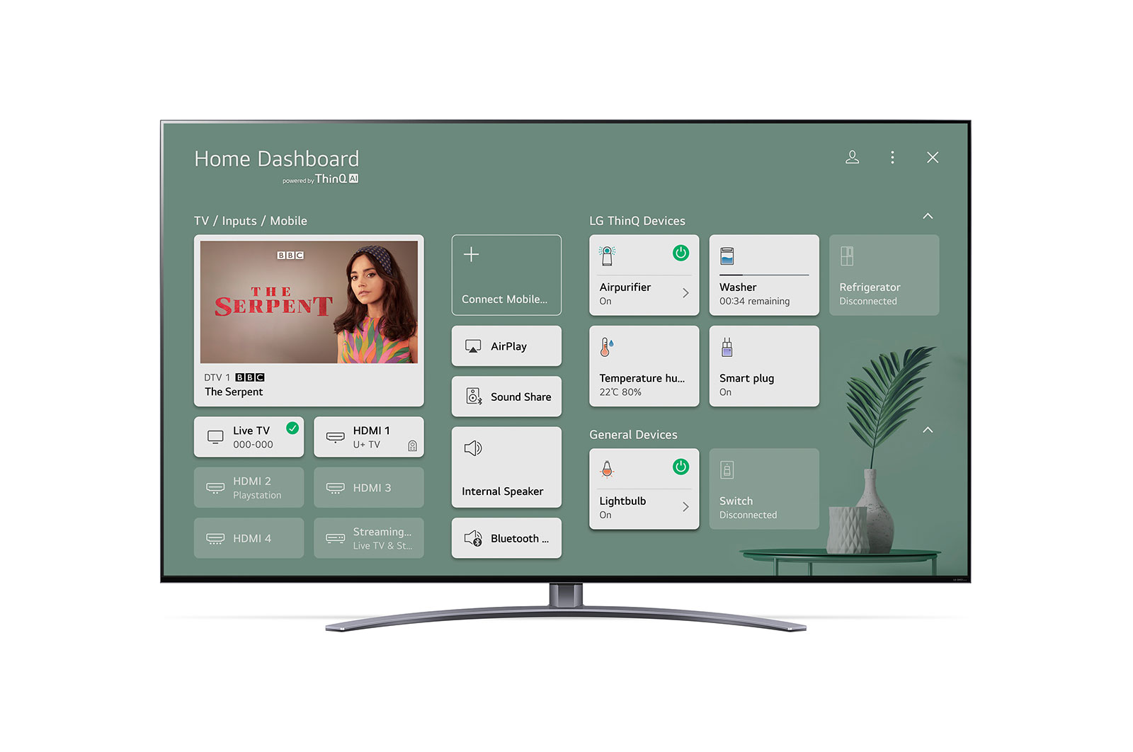 LG QNED MiniLED TV 4K, série QNED91, Processador α7 Gen4 AI, webOS 6.0, 65QNED916PA