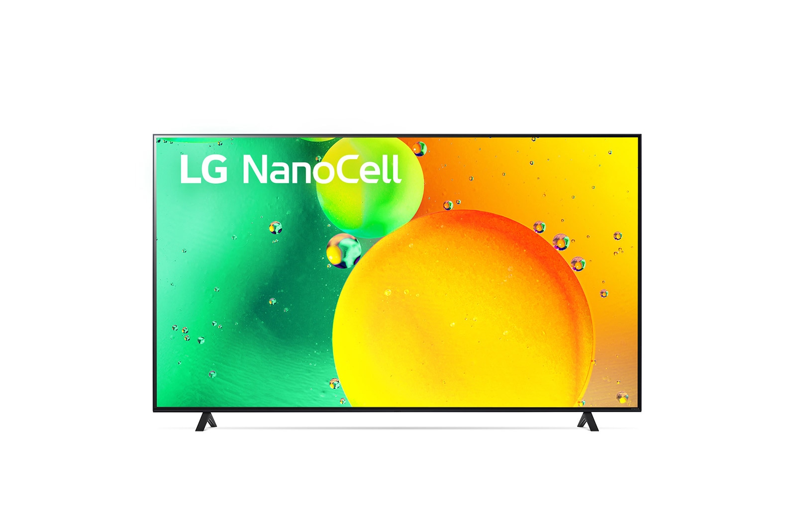 Uma vista frontal da TV LG NanoCell