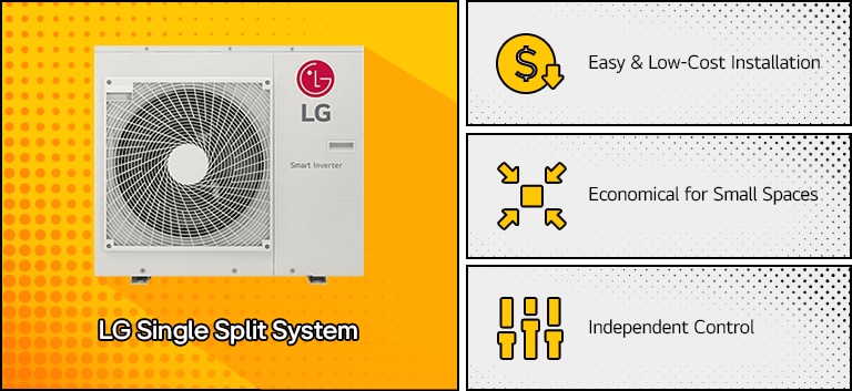 المُكيف ذو الوحدات المتعددة من LG‏ (Multi Split): موفر للمساحة، يوفر تحكم مرن في درجة الحرارة، مثالي للاستخدام التجاري مع وحدات داخلية متعددة.