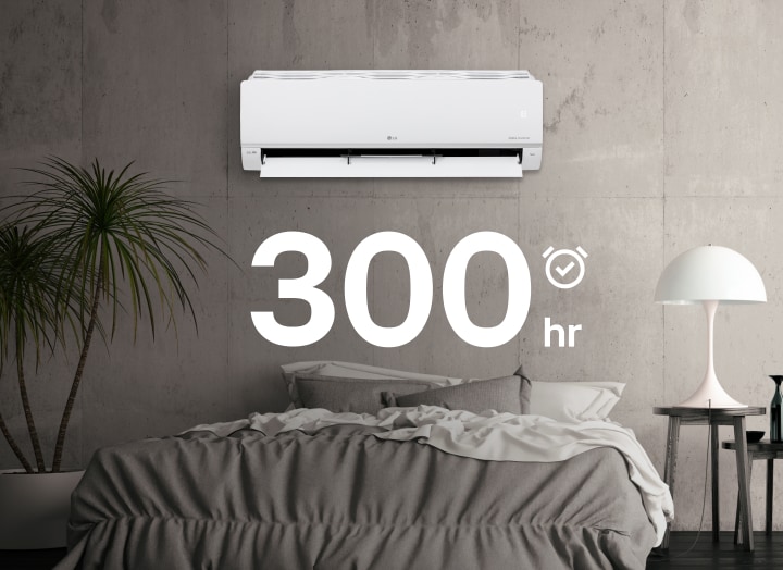 When the air conditioner has been operated for 300 hours, a filter cleaning notification is sent.	
