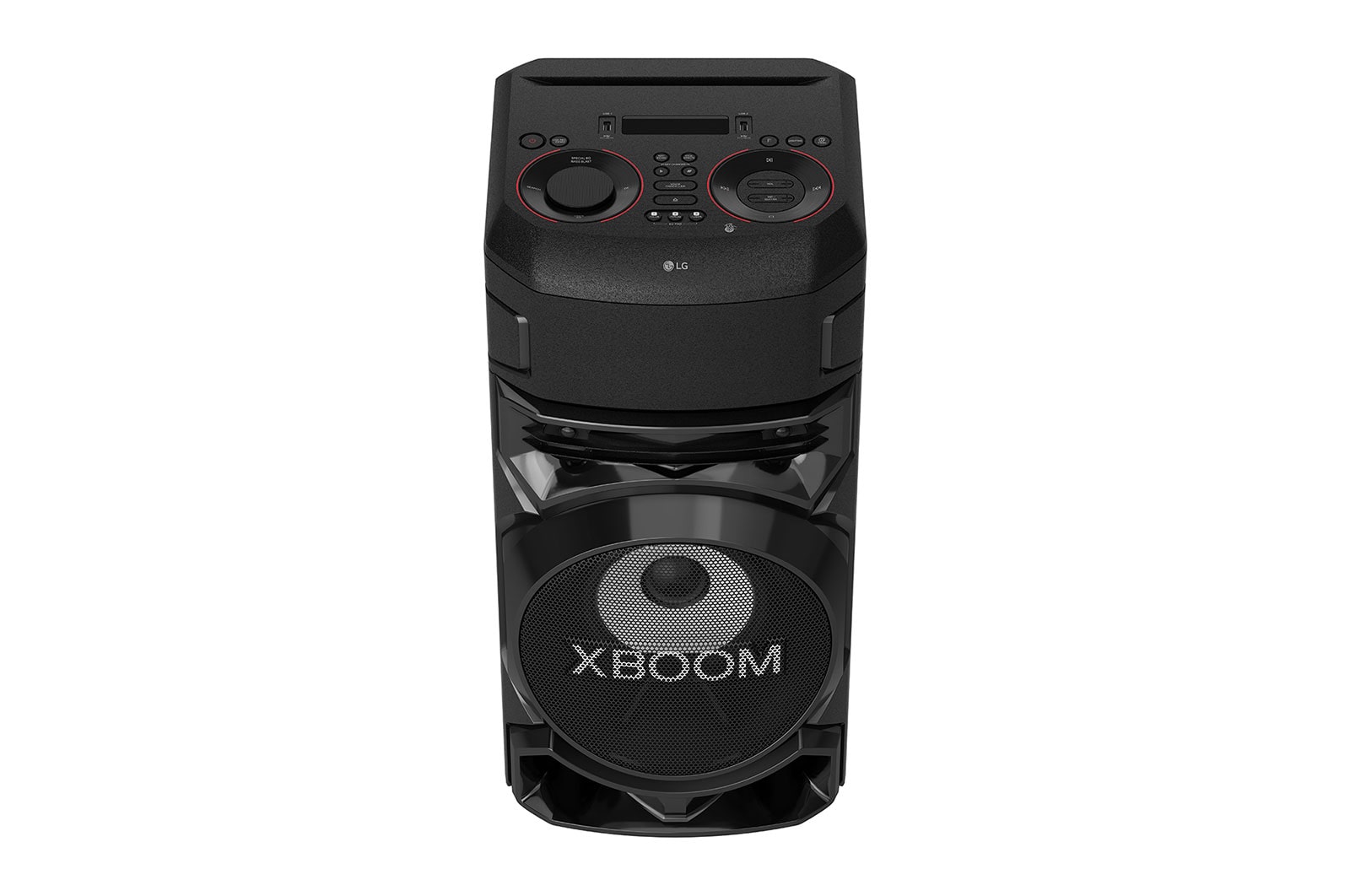 LG XBOOM RN5 ، مكبر صوت 2 بوصة × 2 ، مكبر صوت 8 بوصات ، تعزيز جهير فائق ، انفجار جهير ، ستروب بارتي ، تطبيق DJ ولوحة DJ ، تحكم صوتي ونجم كاريوكي ، إدخال جيتار , RN5