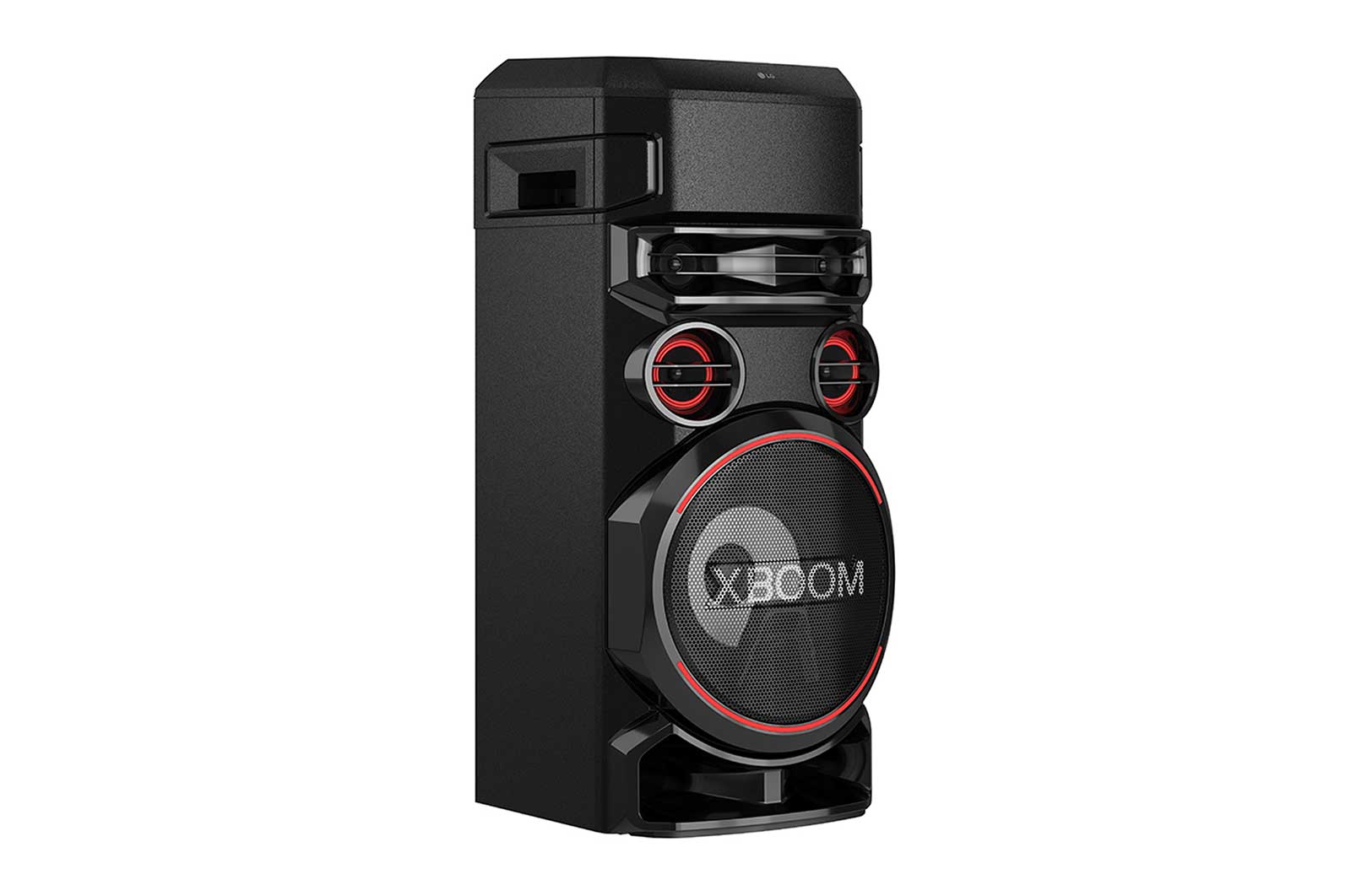 LG XBOOM RN7 ، مكبر صوت 2 بوصة × 2 ، متوسط 3 بوصات × 2 ، مكبر صوت 8 بوصة ، تعزيز جهير فائق ، انفجار جهير مزدوج ، ستروب للحفلات ، تطبيق دي جي ولوحة دي جي ، كاريوكي ستار والتحكم الصوتي ، مدخل جيتار , RN7