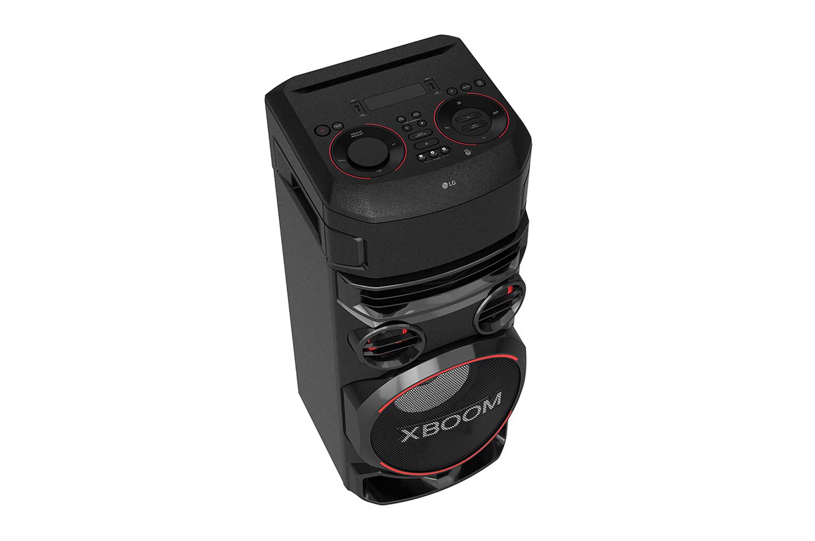 LG XBOOM RN7 ، مكبر صوت 2 بوصة × 2 ، متوسط 3 بوصات × 2 ، مكبر صوت 8 بوصة ، تعزيز جهير فائق ، انفجار جهير مزدوج ، ستروب للحفلات ، تطبيق دي جي ولوحة دي جي ، كاريوكي ستار والتحكم الصوتي ، مدخل جيتار , RN7
