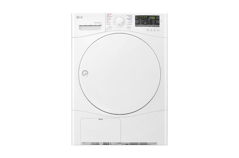 LG مجفف من النوع المكثف سعة 7 كجم، تجفيف باستخدام مستشعر، لون أبيض، تشخصيات ذكية للمشاكل, RC7066A1F