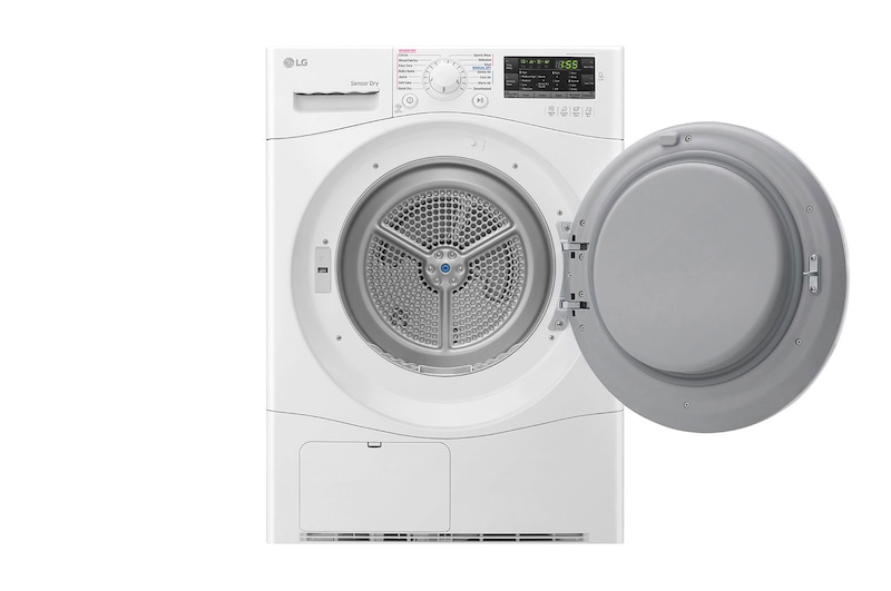LG مجفف من النوع المكثف سعة 7 كجم، تجفيف باستخدام مستشعر، لون أبيض، تشخصيات ذكية للمشاكل, RC7066A1F