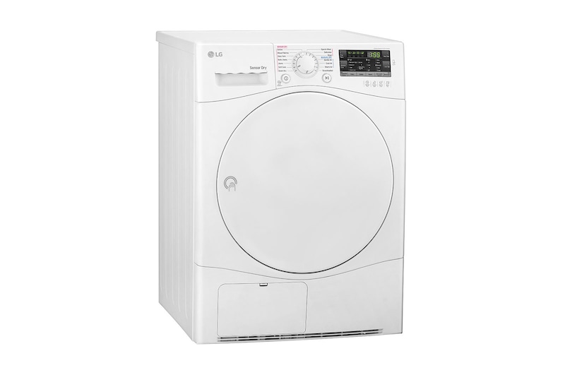 LG مجفف من النوع المكثف سعة 7 كجم، تجفيف باستخدام مستشعر، لون أبيض، تشخصيات ذكية للمشاكل, RC7066A1F