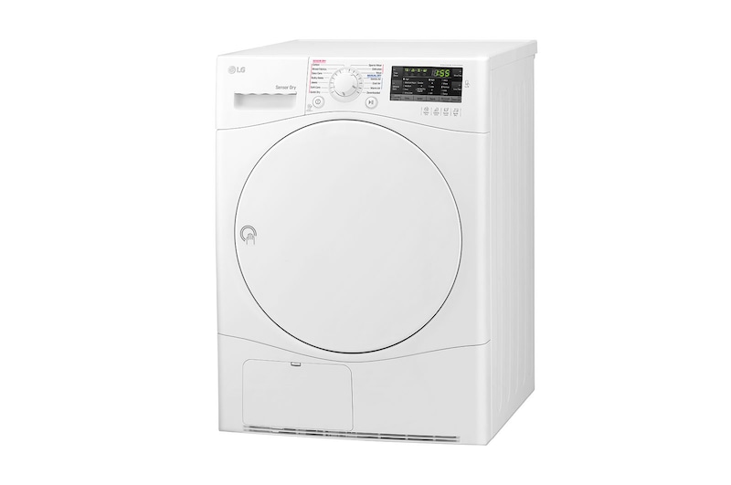LG مجفف من النوع المكثف سعة 7 كجم، تجفيف باستخدام مستشعر، لون أبيض، تشخصيات ذكية للمشاكل, RC7066A1F