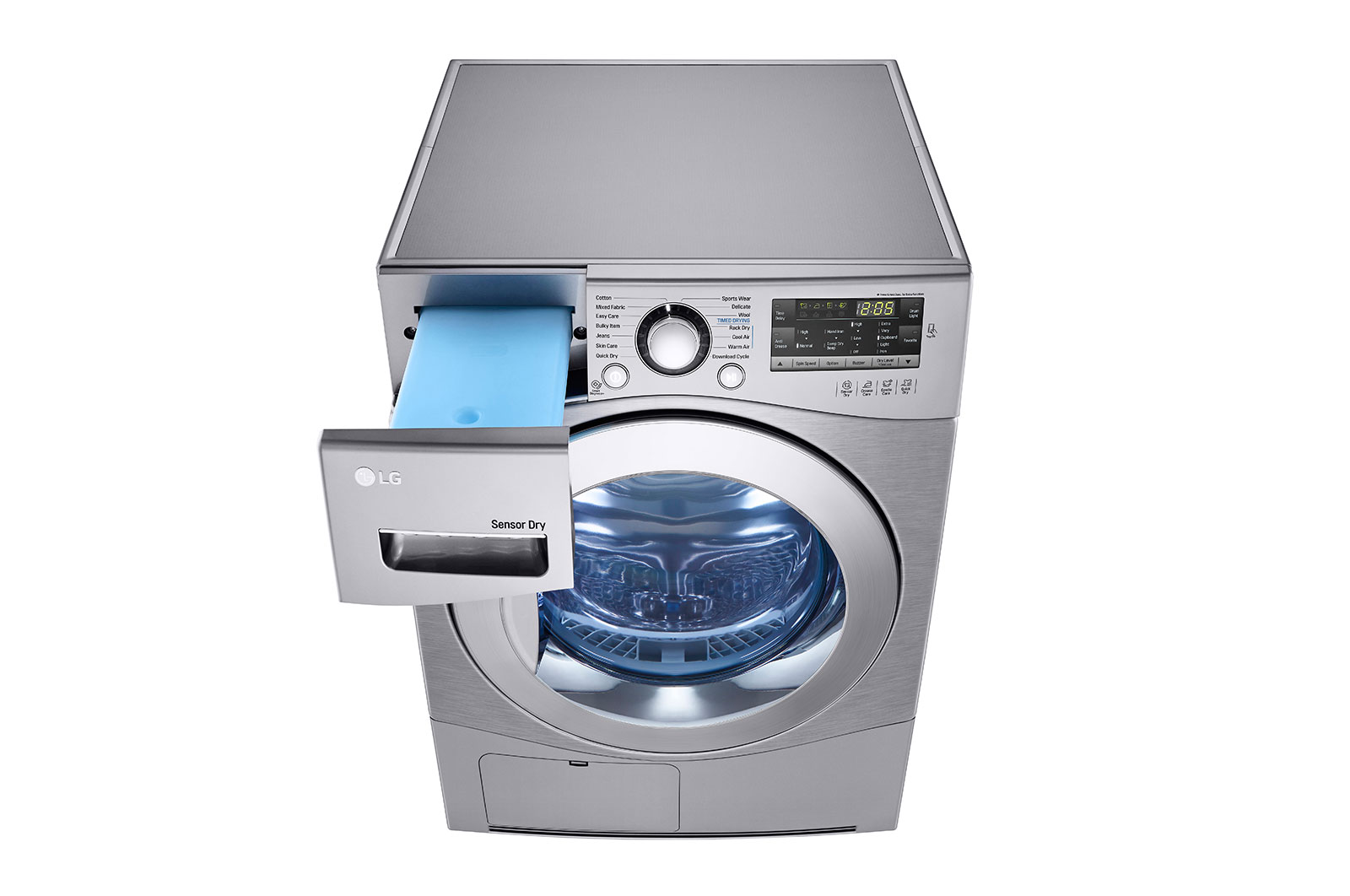 LG مجفف من النوع المكثف سعة 7 كجم، تجفيف باستخدام مستشعر، لون فضي حجري، تشخصيات ذكية للمشاكل, RC7066G2F