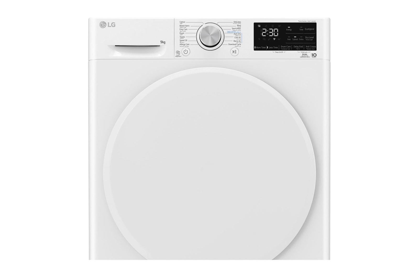 LG مجفف | عاكس مزدوج | 9 كجم | مستشعر تجفيف, RH90V3AV0W