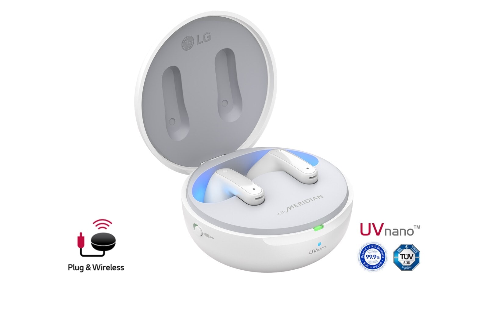 LG TONE Free FP9 - سماعات أذن لاسلكية UVnano بتقنية البلوتوث اللاسلكية, TONE-FP9W