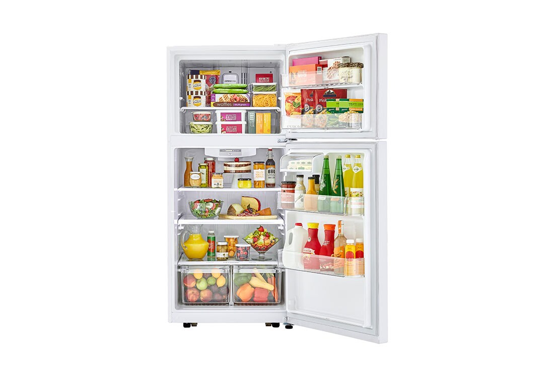 Front view with door open with food