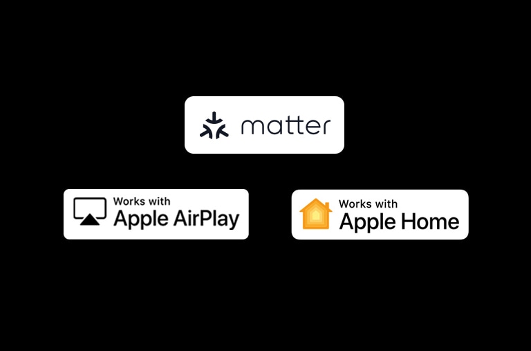 شعار alexa built-in شعار "works with Apple AirPlay" (يعمل بميزة Apple AirPlay" شعار "works with Apple Home" (يعمل بميزة Apple Home"