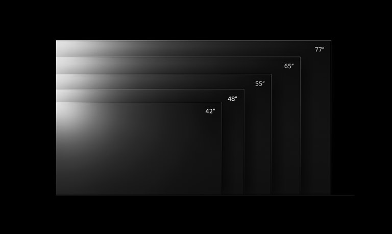 تتضمن تشكيلة تلفزيونات OLED C2 من إل جي أحجام مختلفة بداية من 42 بوصة إلى 83 بوصة