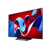 صورة جانبية مائلة لليسار لتلفزيون LG OLED evo TV،‏ OLED C4
