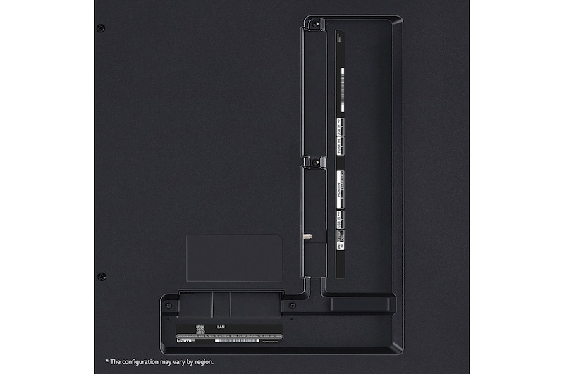 صورة مقربة للحافة العليا من تلفزيون LG QNED TV، وQNED80
