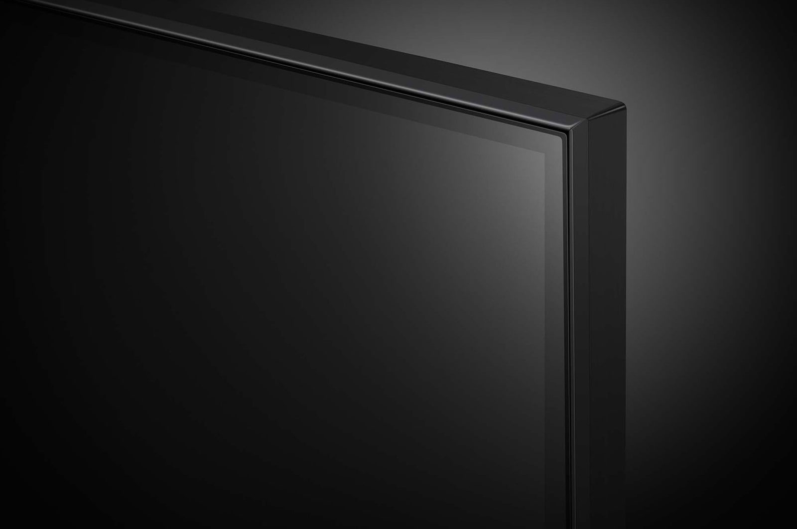 Close-up of the top edge of LG QNED TV, QNED