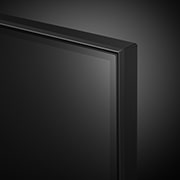 Close-up of the top edge of LG QNED TV, QNED