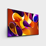 صورة جانبية مائلة لليمين لتلفزيون LG OLED evo TV،‏ OLED G4 على الحائط