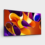 صورة جانبية مائلة بزاوية لليمين لتلفزيون LG OLED evo TV،‏ OLED G4 على الحائط