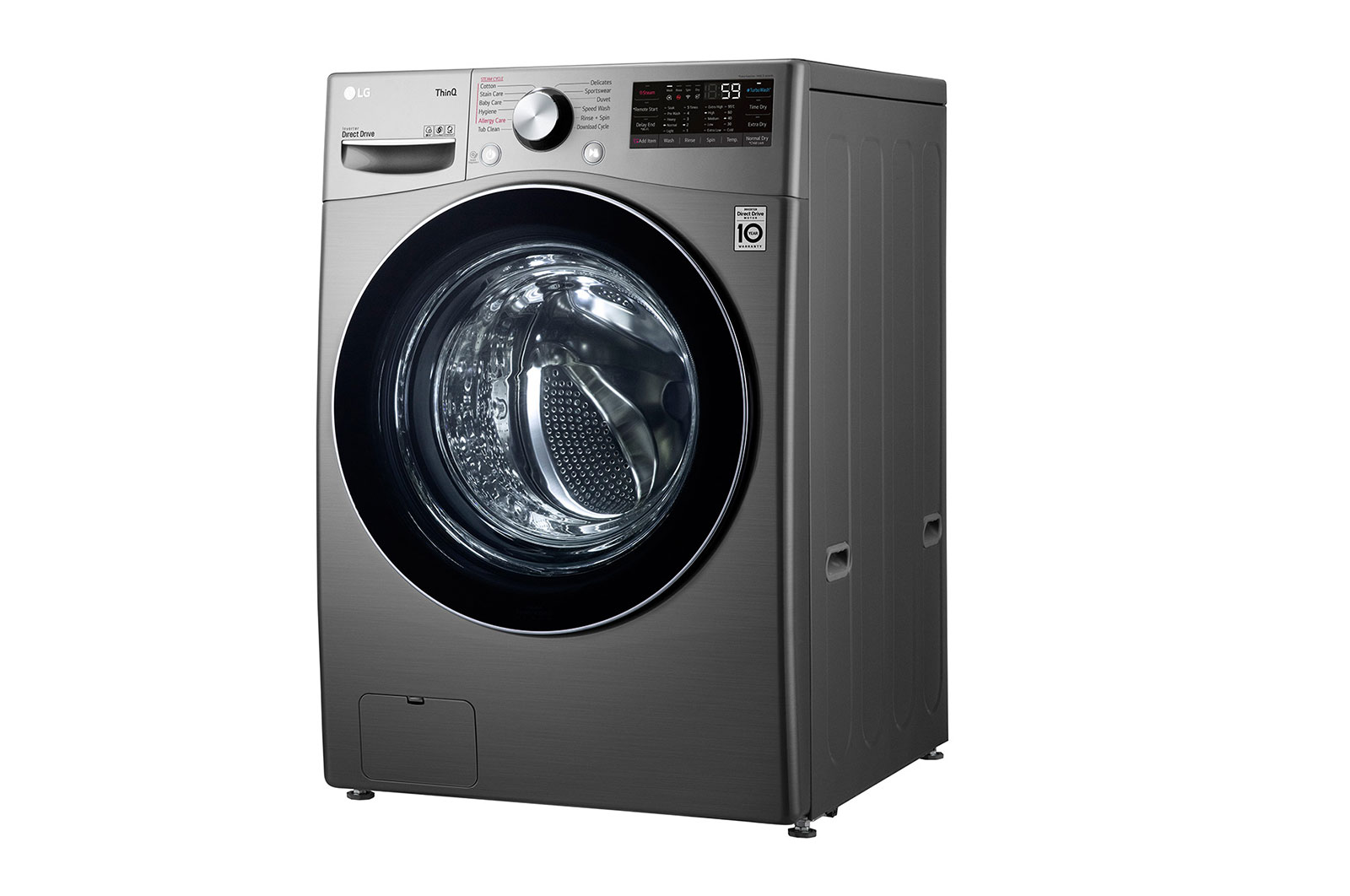 LG غسالة 14 كجم مع مجفف 8 كجم غسالة ذات تحميل أمامي ، VCM Color، AIDD ، غسالة ومجفف في واحد ، Turbo Wash، Steam ، اضافة قطع ، Inverter Direct Drive،<br>™Smart Diagnosis، ThinQ, WS1408XMT