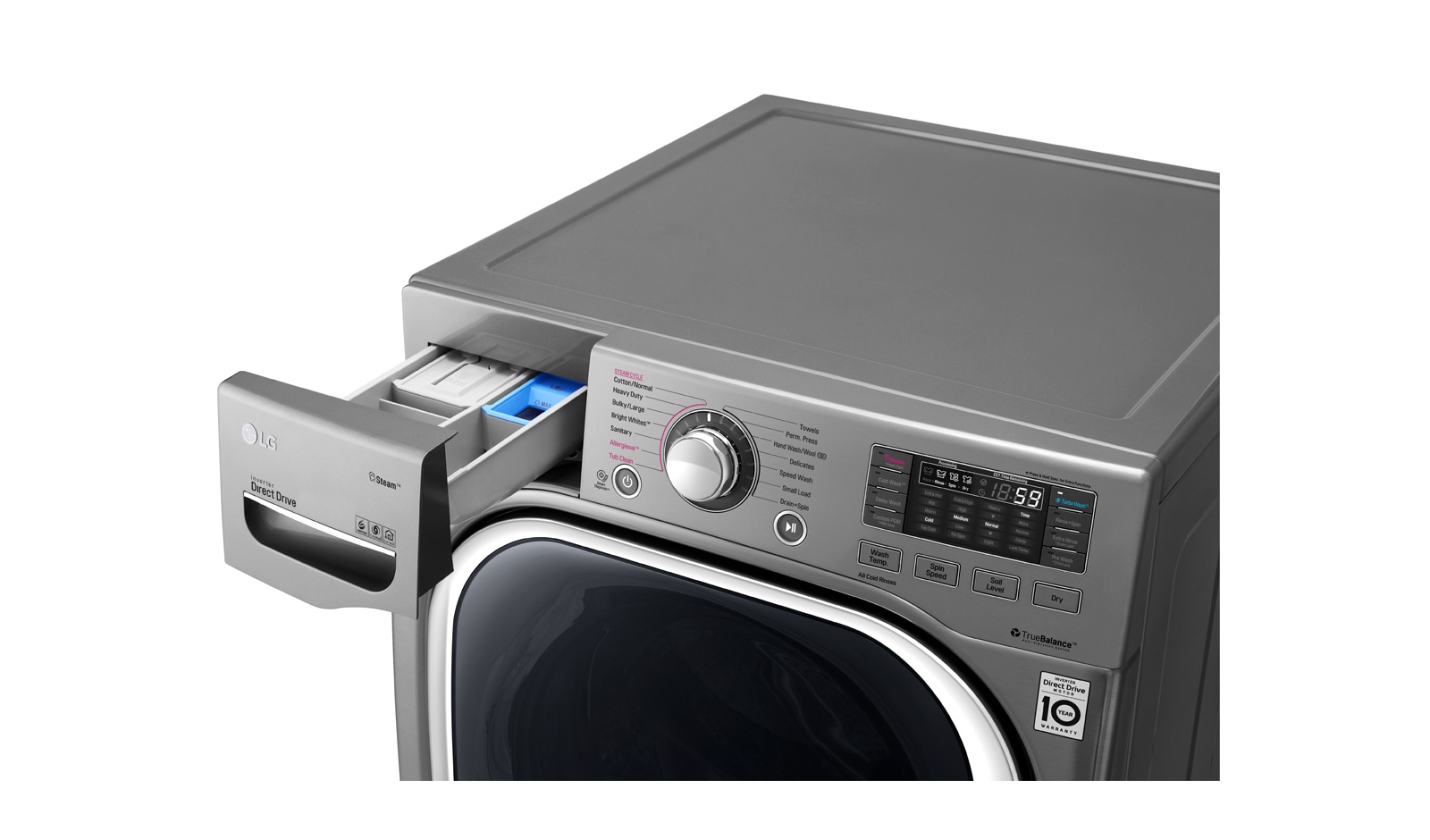 LG حمولتان للغسيل 20 كجم + 11 كجم مع غسالة LG TWINWash™, WS2011XM