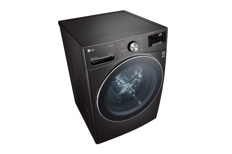 LG سعة 21 كجم، تحميل أمامي، لون أسود، AI DD، TurboWash 360، تنظيف بالبخار, WS2112BST