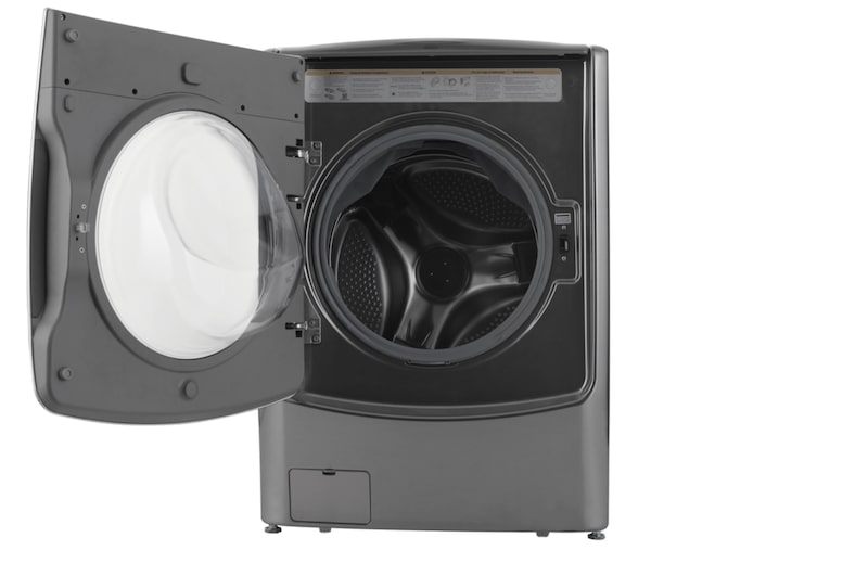 LG إل جي غسالة امامية، 21 كيلو غسيل /12 كيلو تجفيف، بلون فضي، تدعم تطبيق ThinQ (عبر اتصال Wi-Fi)، بتقنية TrueSteam، وTurbo Wash, WST2112XMN