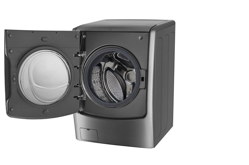 LG إل جي غسالة امامية، 21 كيلو غسيل /12 كيلو تجفيف، بلون فضي، تدعم تطبيق ThinQ (عبر اتصال Wi-Fi)، بتقنية TrueSteam، وTurbo Wash, WST2112XMN