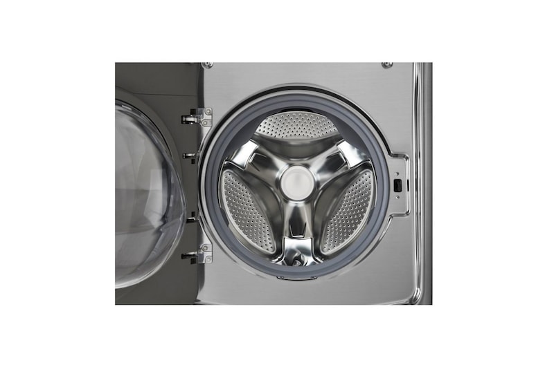 LG إل جي غسالة امامية، 21 كيلو غسيل /12 كيلو تجفيف، بلون فضي، تدعم تطبيق ThinQ (عبر اتصال Wi-Fi)، بتقنية TrueSteam، وTurbo Wash, WST2112XMN