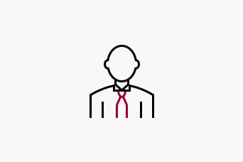 There is a tie-wearing man icon.	