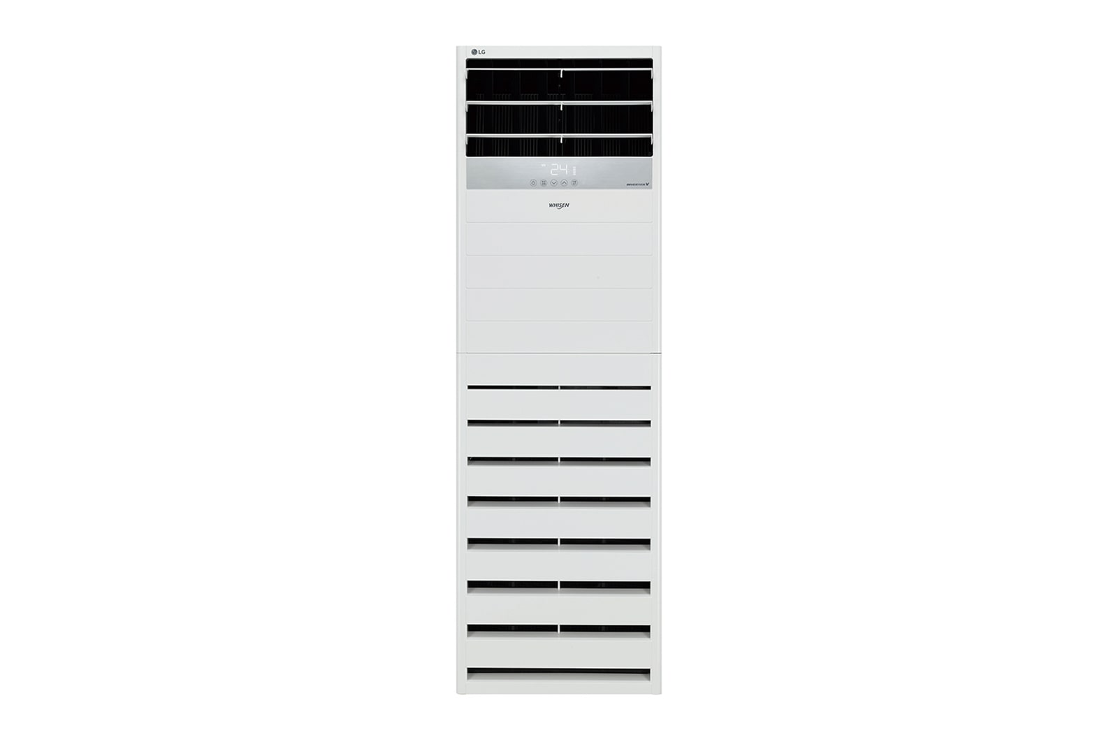 LG Floor Standing is a tall rectangular shape and has air outlets with filter on the top and bottom.