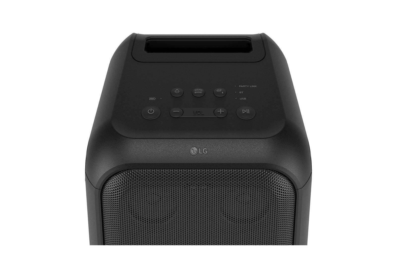 45-degree angle of back view. Showing handles.