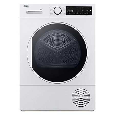 LG Heat Pump Dryer, 8kg Capacity, Stone White color